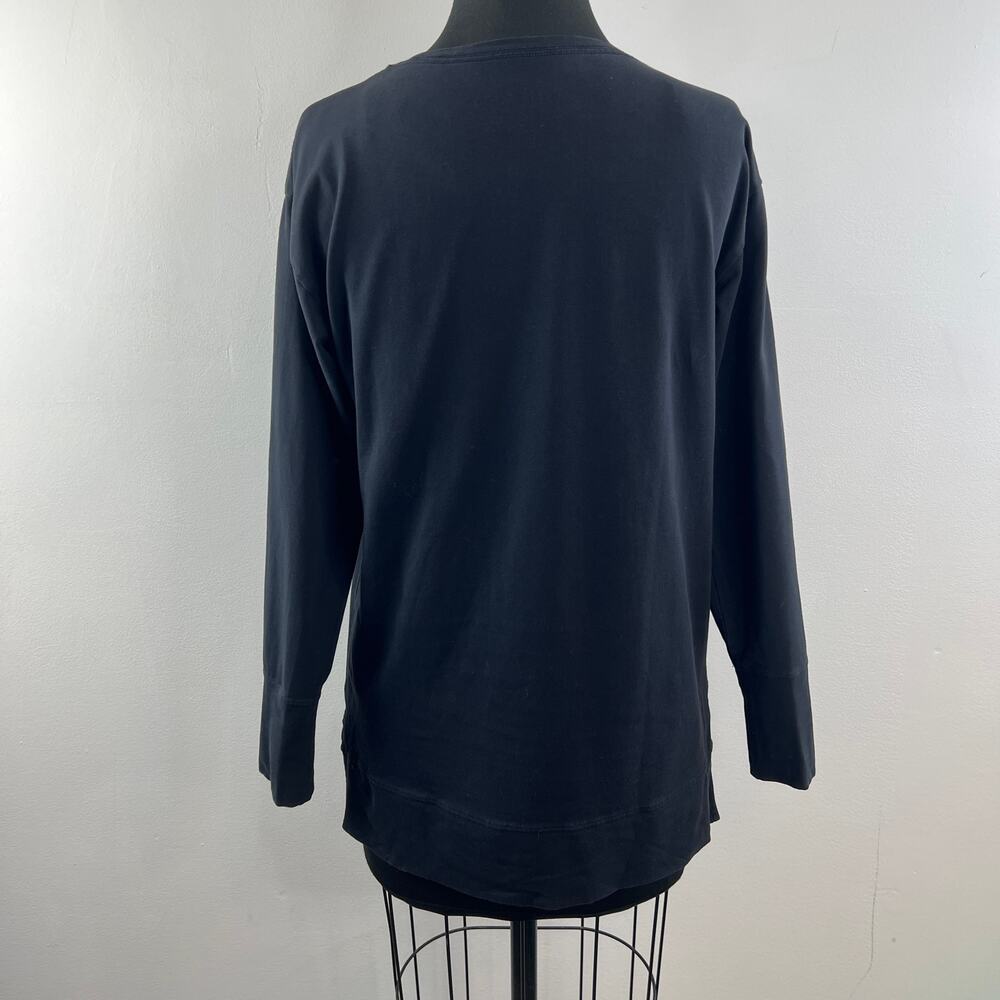 LIFE IS GOOD Crusher Flex Black Top Cotton Stretch Crew Neck Pullover Size Small - Picture 6 of 9
